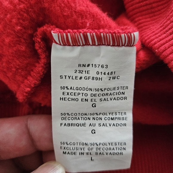 Champion Unisex Power blend Graphic Hoodie / Size Large / Red Scarlet - Picture 3 of 5